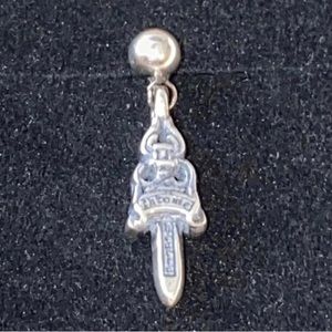 Chrome Hearts Only One Piece Earrings Stamped 925K Silver Preowned 8/10 used